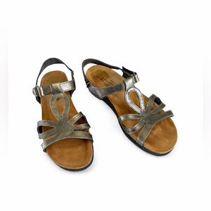 NAOT RACHEL ANTIQUE GOLD LEATHER SANDAL SIZE 38